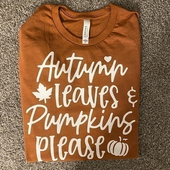 Bella Canvas Tops - Handmade autumn leaves tee